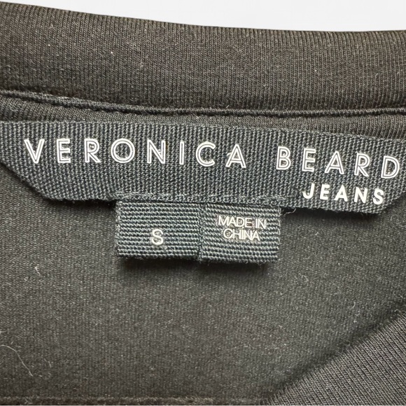 Veronica Beard Rumia Pearl Fringe Embellished Black Top - Picture 4 of 7